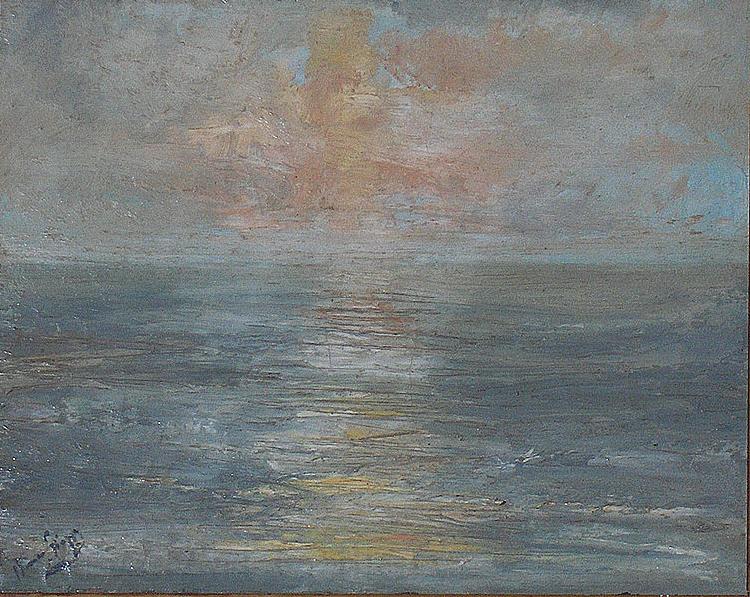 unknow artist Sunset at sea Spain oil painting art